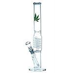 Bong Glas: Transparent - Leaf - 40cm