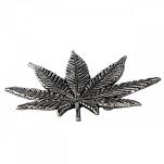 Rucherstbchenhalter: Cannabis - Silber: 13cm