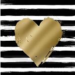 Servietten Motiv: Heart & Stripes Black/Gold