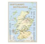 Karte der Destillerien in Schottland in Postergrsse (100 x 70 cm)
