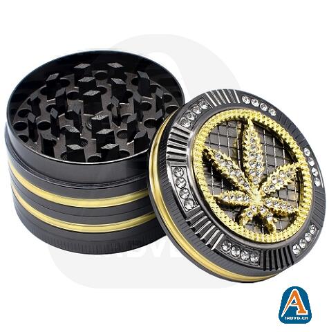 Metall Grinder Golden Leaf, 52mm, 4tlg.