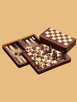 Schach-Backgammon-Dame-Set, magnetisch