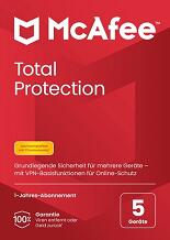 McAfee: Total Protection, 5-Gerte, 1-Jahr, Windows/Mac/Android/iOS