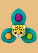 Ravensburger 4868: play+ Pop-it Spinner: Leopard, Saugnapf-Spielzeug,